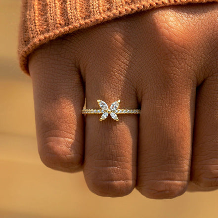 Butterfly Diamond Ring for Women