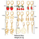 Gold Charm Hoop Earring Set 9 Pieces