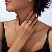 Morganite Halo Ring | Platinum-Plated S925 Silver | Minimalist