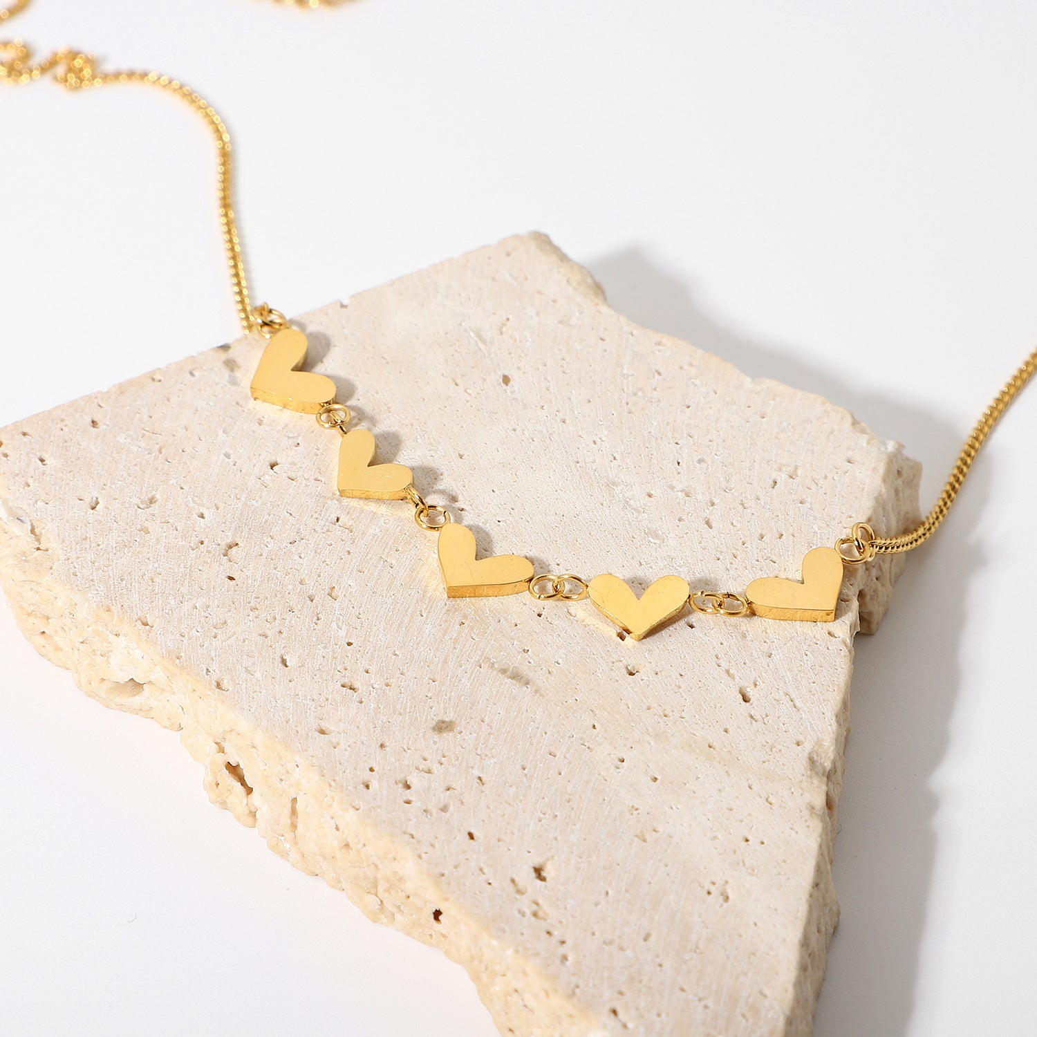 Gold Shell Heart Pendant Necklace for Women