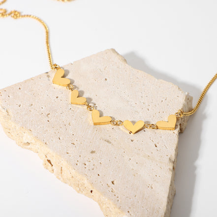 Gold Shell Heart Pendant Necklace for Women