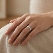 Geometric Textured Adjustable Open Ring | S925 Silver