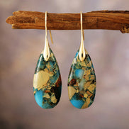 Turquoise Mosaic Teardrop Earrings