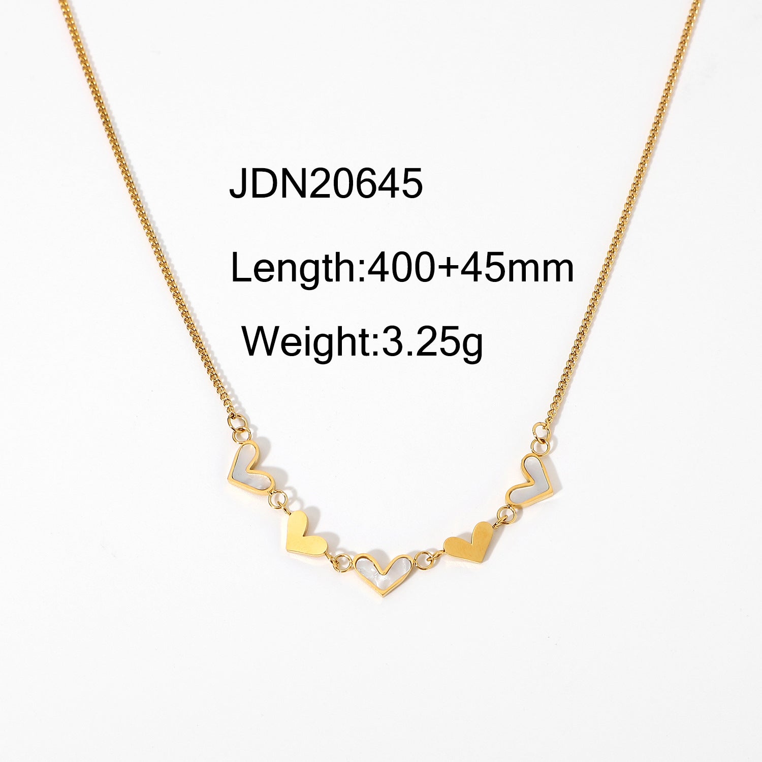 Gold Shell Heart Pendant Necklace for Women