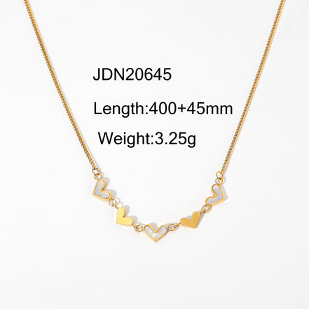 Gold Shell Heart Pendant Necklace for Women