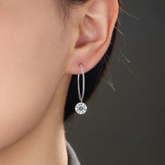 Halo Moissanite Stud Earrings | Platinum-Plated S925 Silver