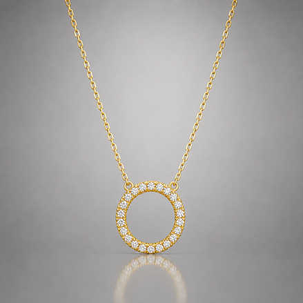 Fully Diamond studded Round Necklace