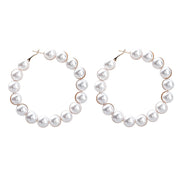 Pearl Big Hoop Earrings for Women