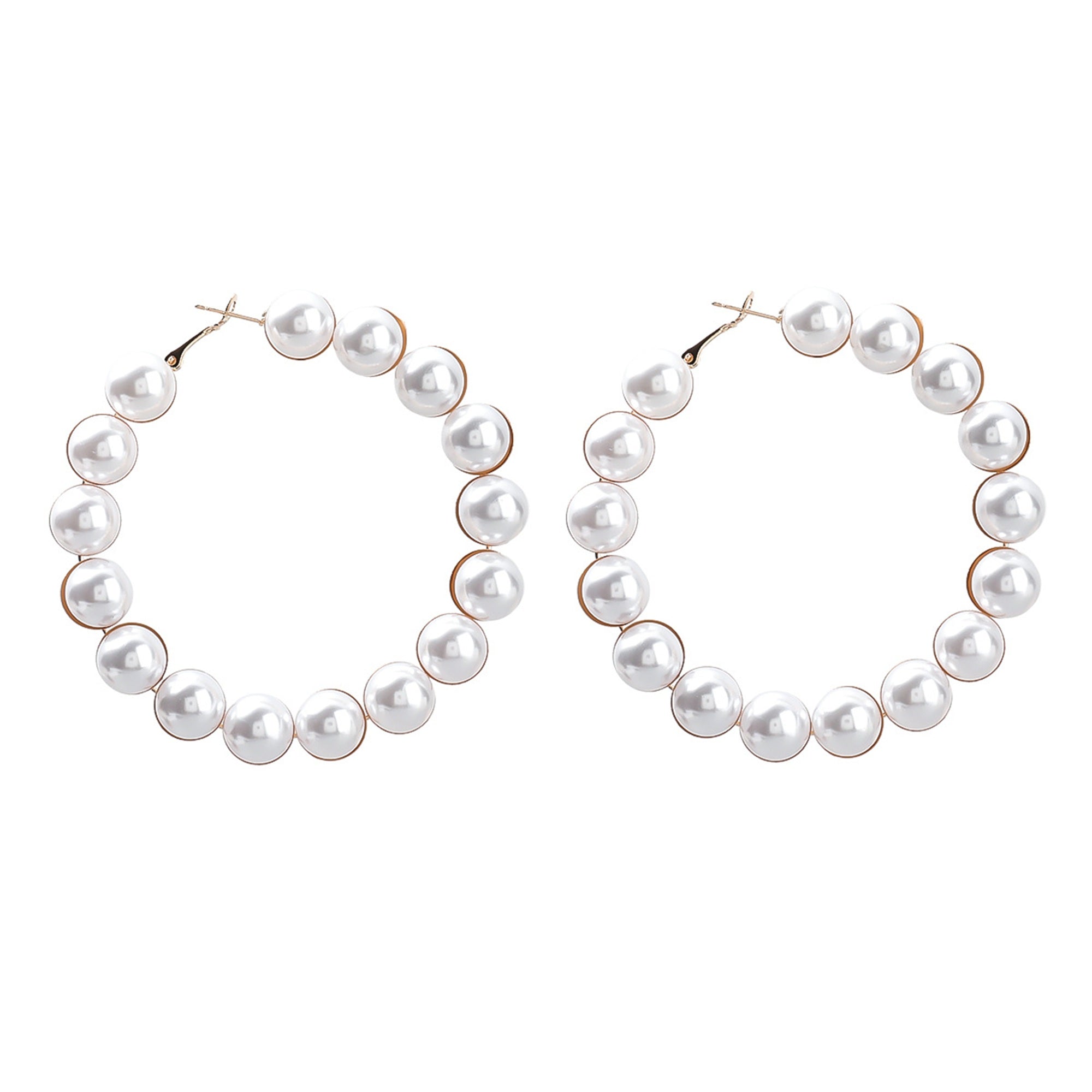 Pearl Big Hoop Earrings for Women