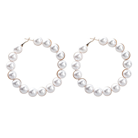 Pearl Big Hoop Earrings for Women
