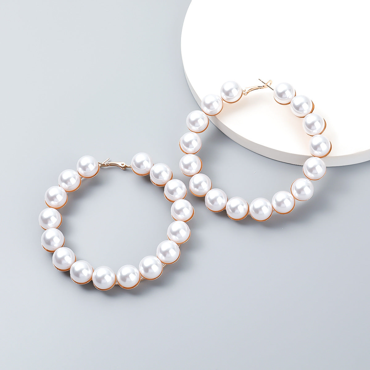 Pearl Big Hoop Earrings for Women