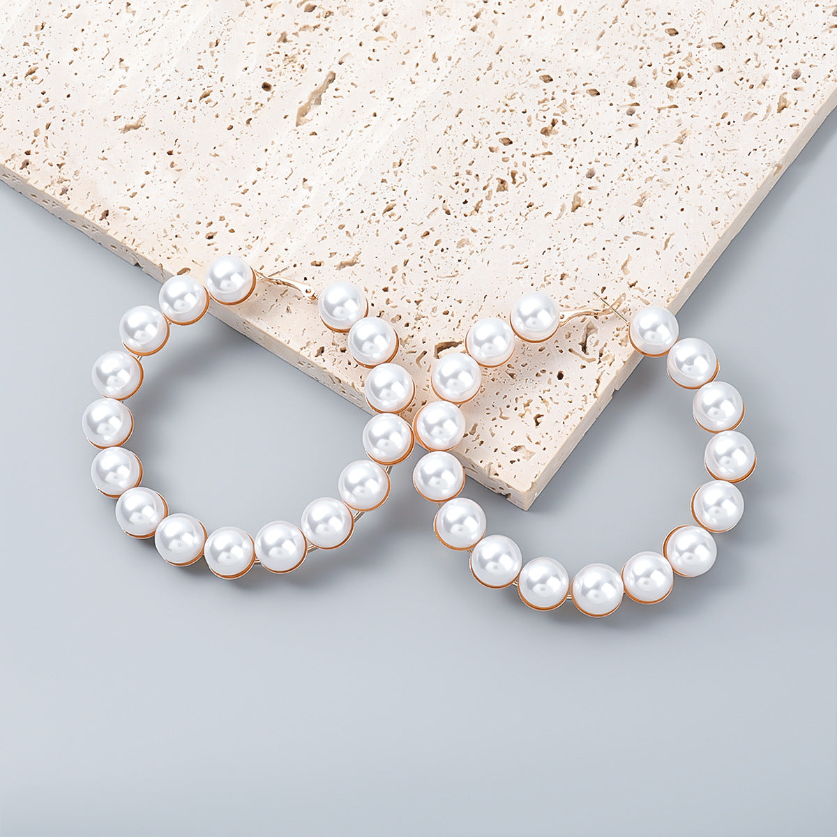 Pearl Big Hoop Earrings for Women