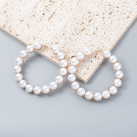 Pearl Big Hoop Earrings for Women