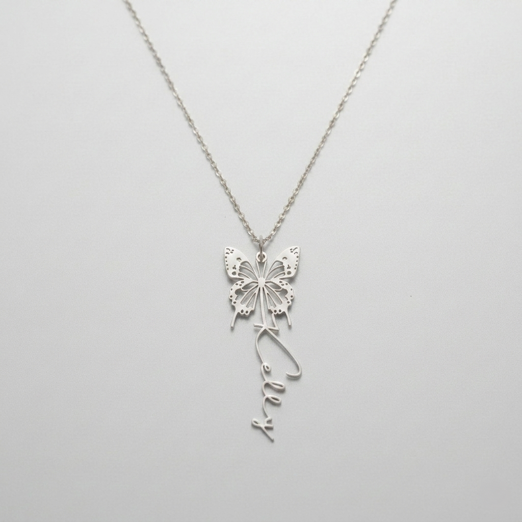 Customized Butterfly Name Necklace