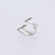 Customized Double Name Open Ring