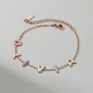 Custom Colorful Enamel Bubble Letter Bracelet