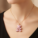 Rose Gold Pink Crystal Teddy Bear Necklace