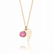 Birthstone Angel Wings Necklace