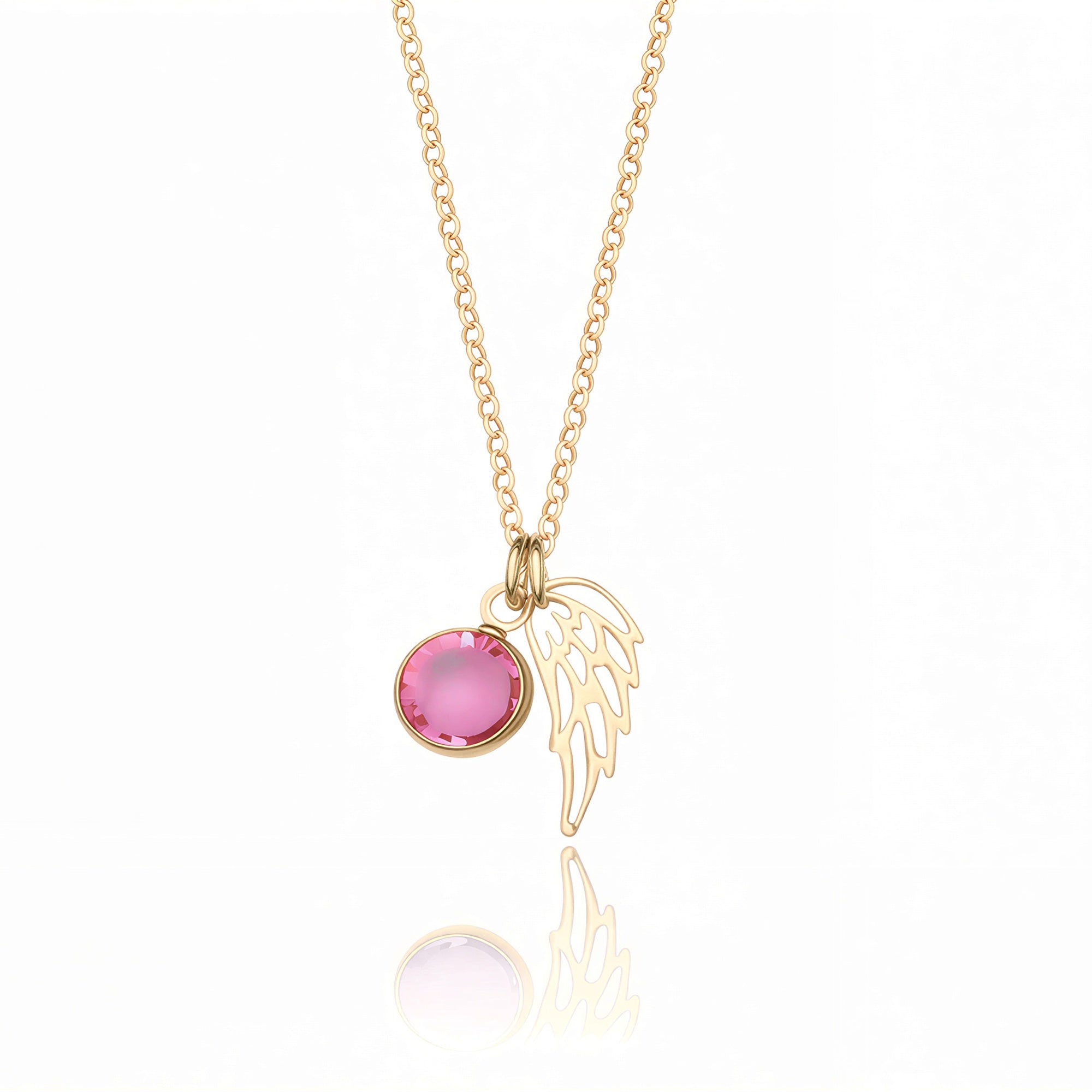 Birthstone Angel Wings Necklace