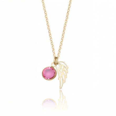 Birthstone Angel Wings Necklace