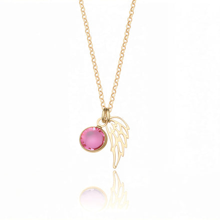 Birthstone Angel Wings Necklace