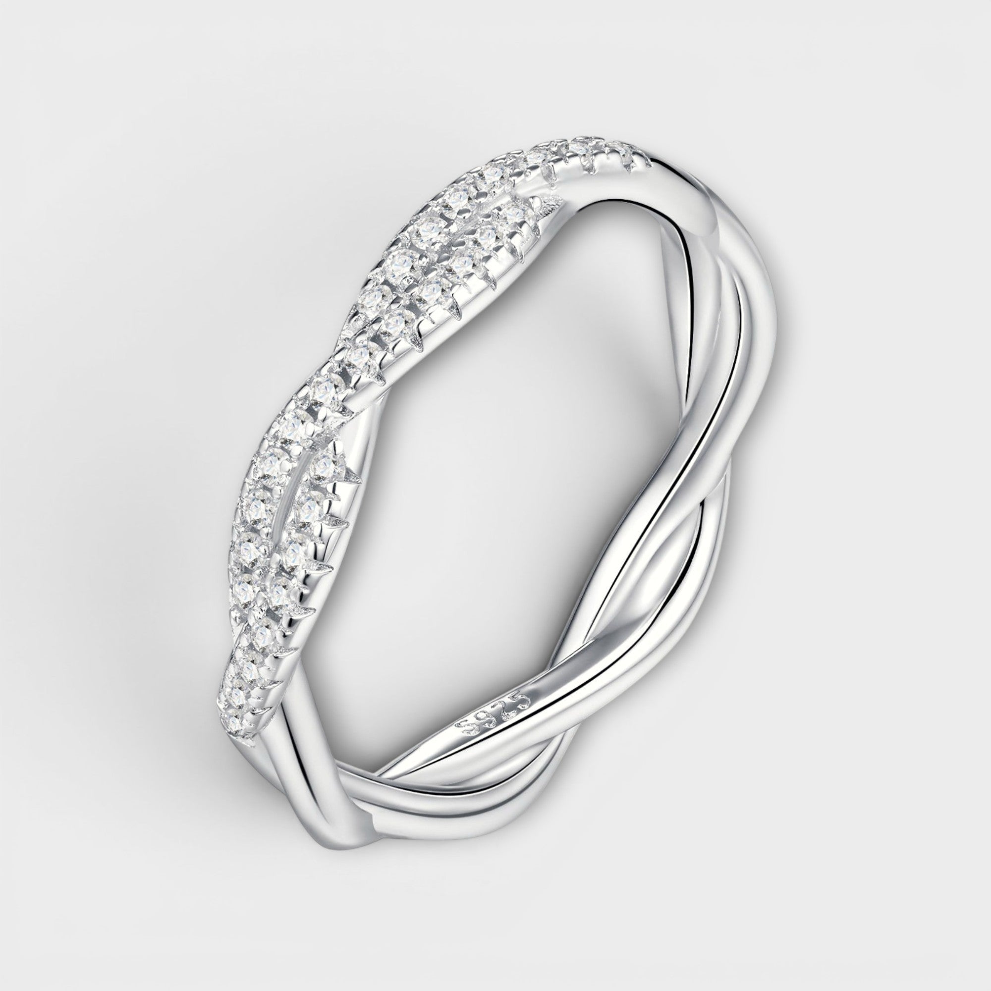 Halo Morganite Ring | Platinum-Plated S925 Silver | Minimalist
