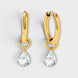Huggie Hoop Earrings with teardrop Dangle