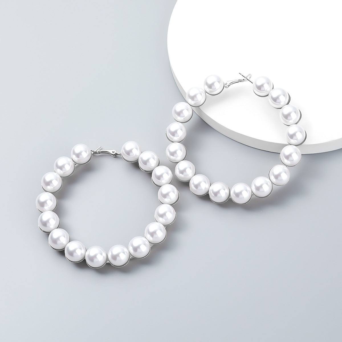 Pearl Big Hoop Earrings for Women