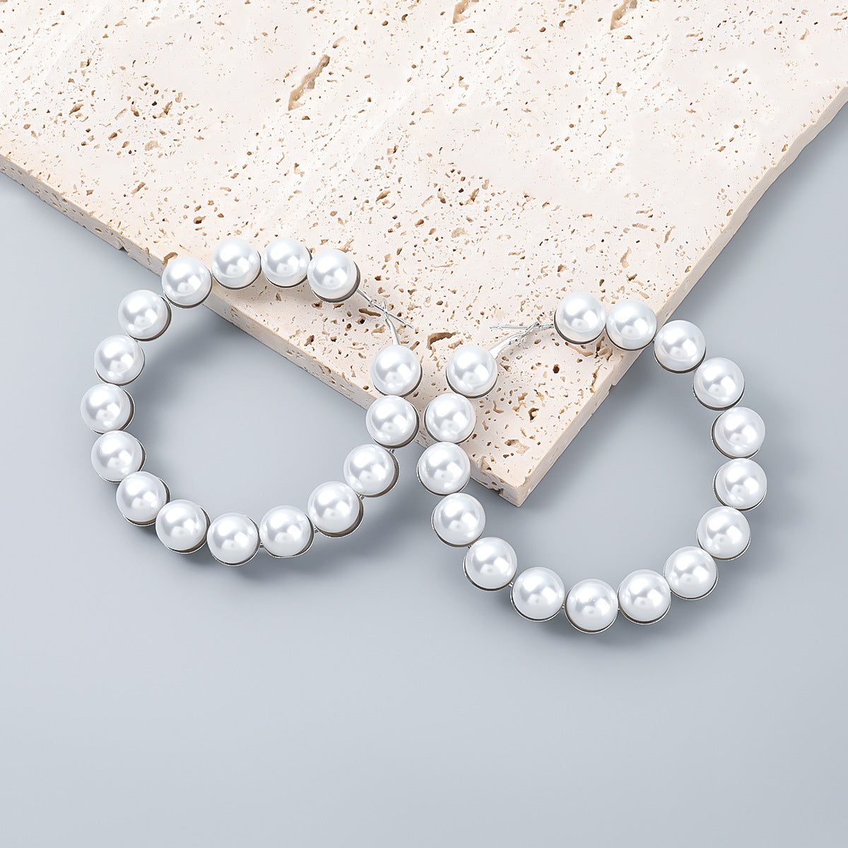 Pearl Big Hoop Earrings for Women