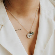 Custom Engraved Birthstone Personalized Necklace