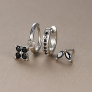 Emerald Green CZ Hoop & Stud Earring Set