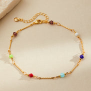 Gold Geometric Crystal Anklet for Women