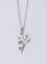 Sterling Silver Elk Diamond Necklace