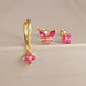 Gold-Plated Silver Ruby-Pink CZ Earring Set
