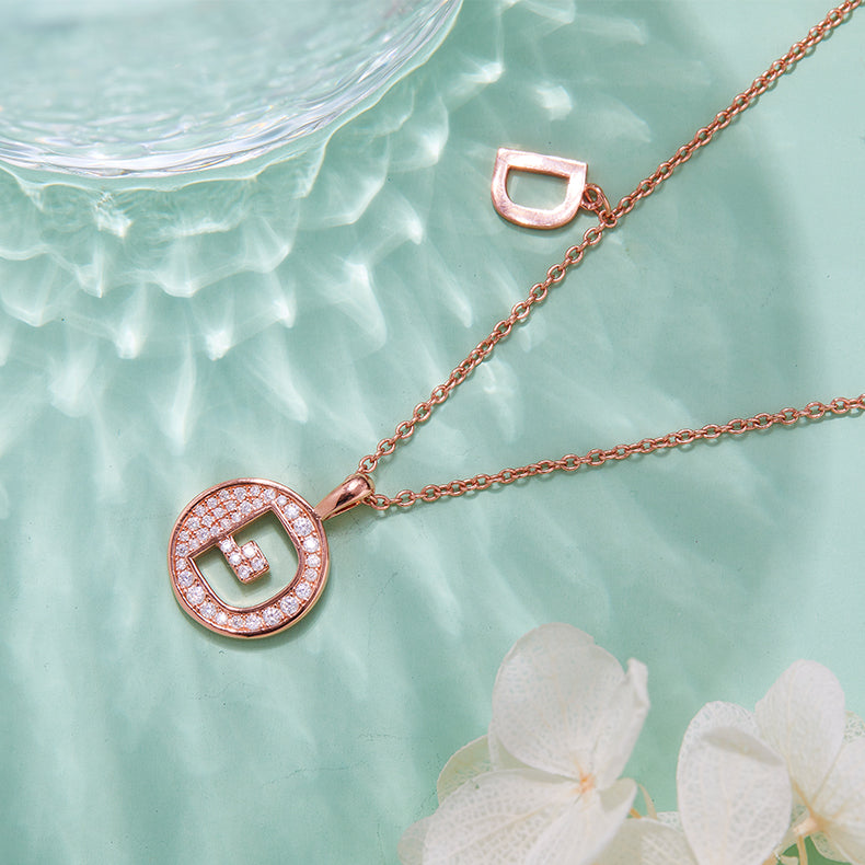 D Initial Moissanite Necklace