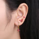 Gold-Plated Silver Ruby-Pink CZ Earring Set