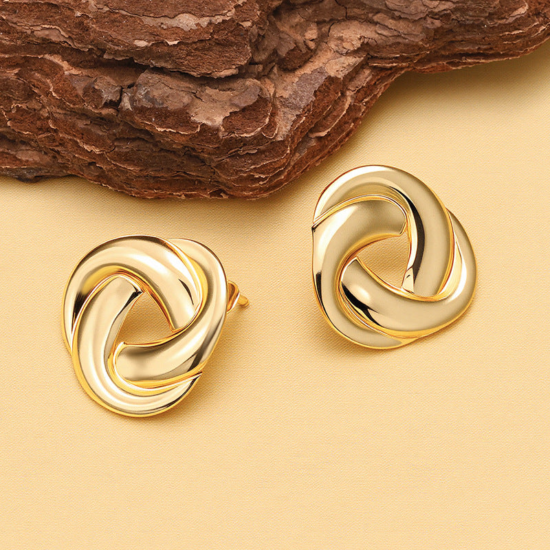 Gold Geometric Irregular Earrings for Women