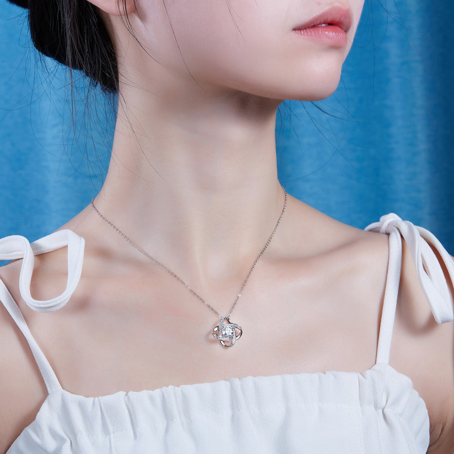 Cycle Moissanite Pendant Necklace | Platinum-plated S925 Silver