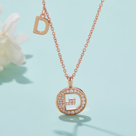 D Initial Moissanite Necklace