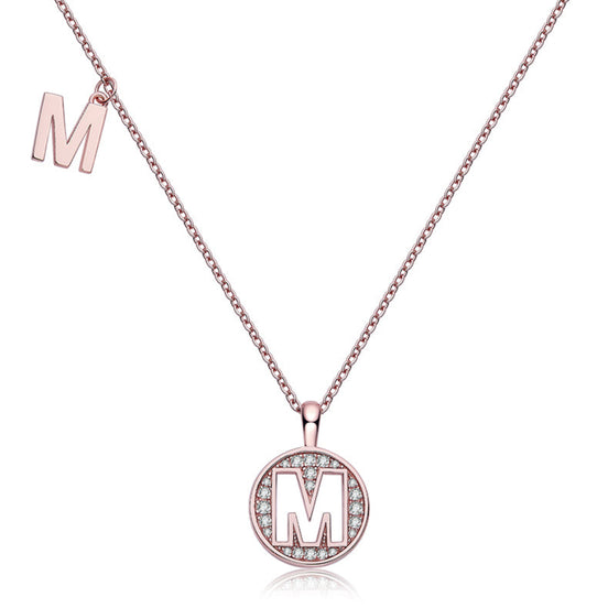 M Initial Moissanite Necklace