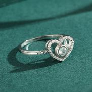 S925 Silver Heart Diamond Ring for Women