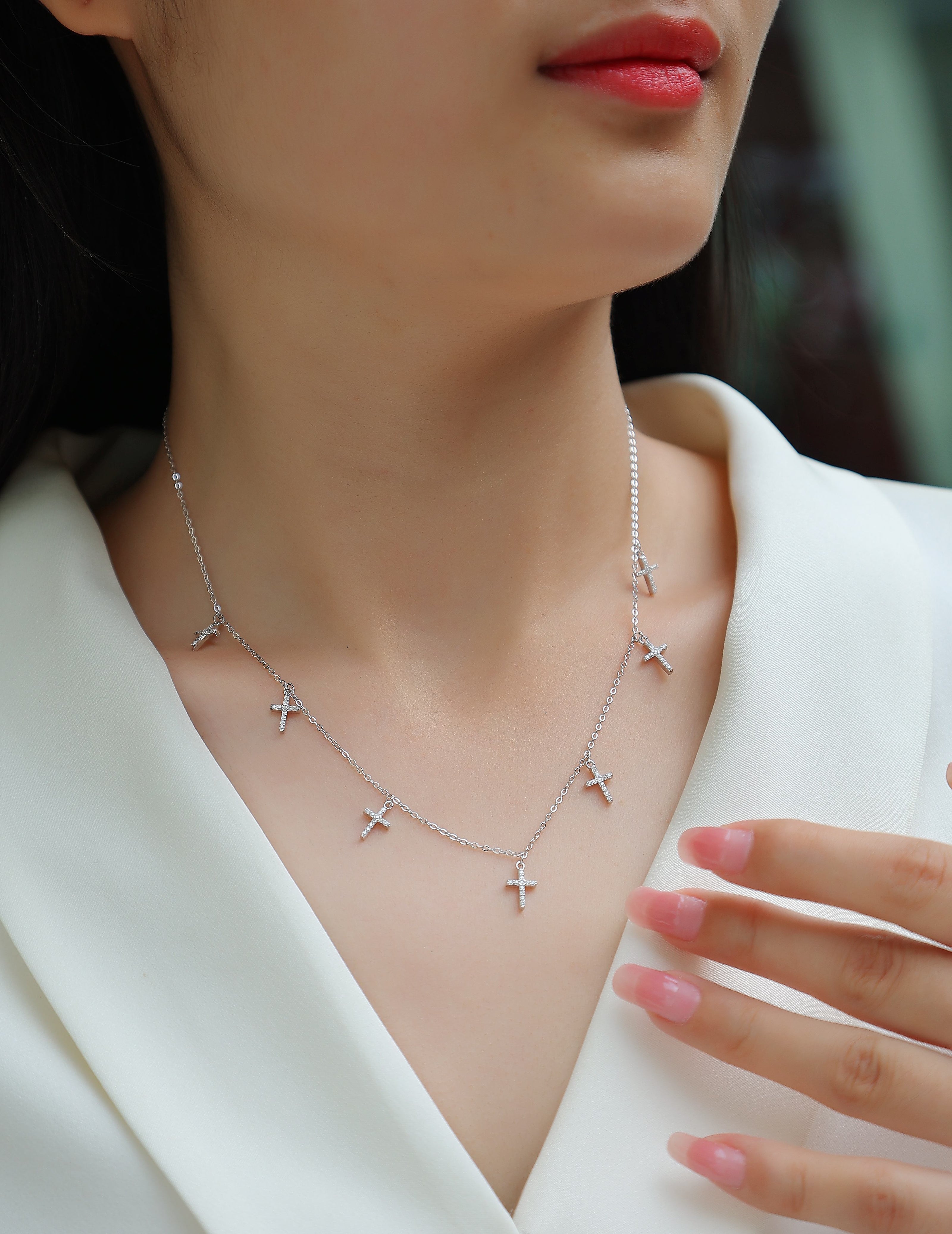 Holy Light Cross Moissanite Necklace