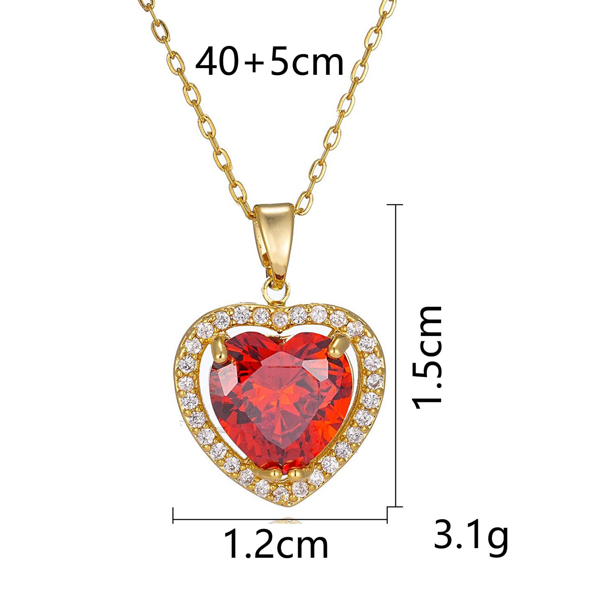 Red Heart Necklace for Women