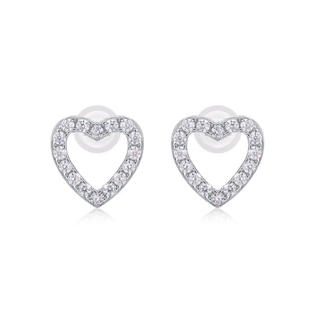 Delicate Moissanite Stud Earrings | Platinum-Plated S925 Silver