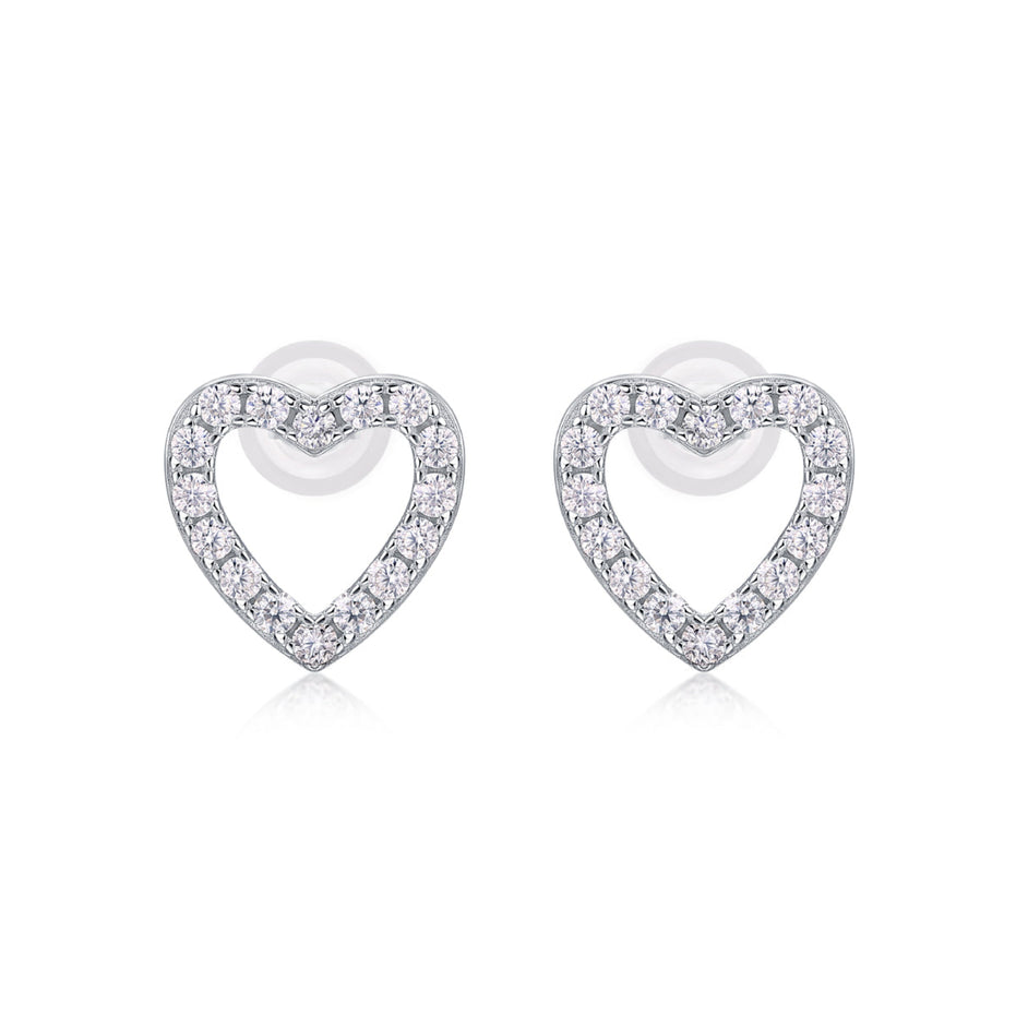 Delicate Moissanite Stud Earrings | Platinum-Plated S925 Silver
