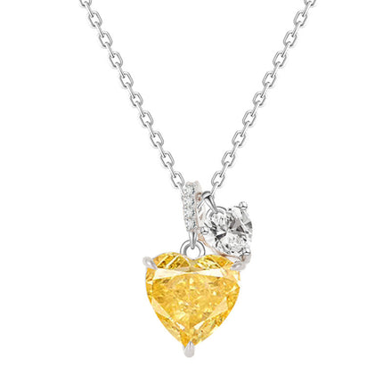 Yellow Diamond Heart Necklace
