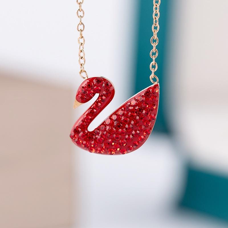 Crystal Swan Pendant Necklace