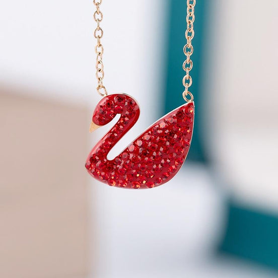 Crystal Swan Pendant Necklace