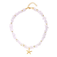 Small Gravel Starfish Pendant Necklace Choker