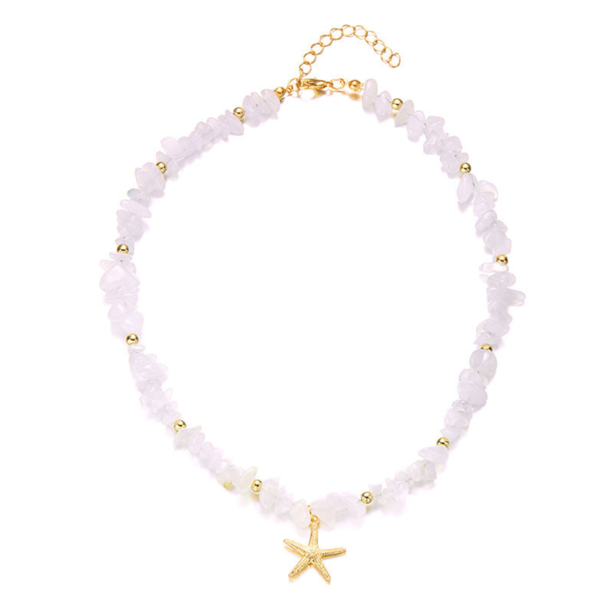Small Gravel Starfish Pendant Necklace Choker